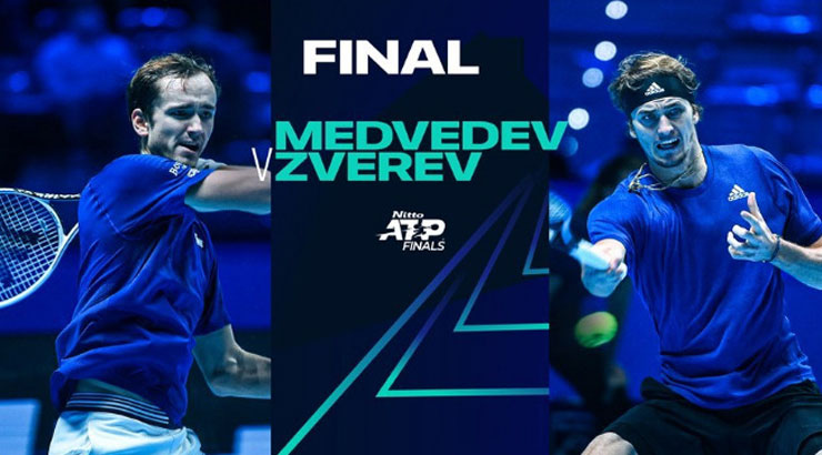 Zverev (phải) đã thắng xứng đáng Medvedev ở trận chung kết