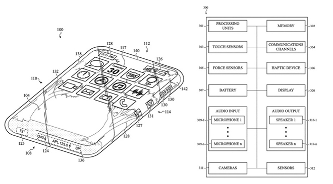 Bằng sáng chế iPhone hoàn toàn bằng kính.