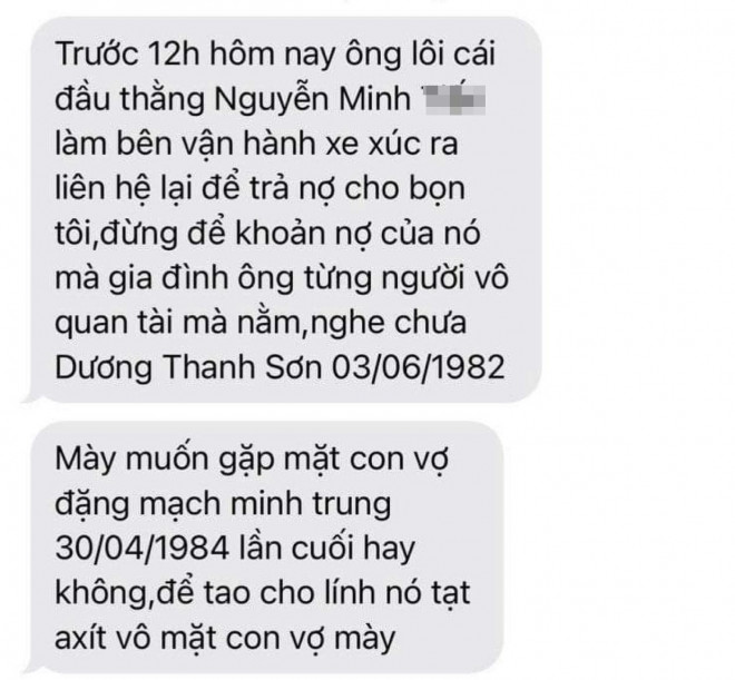 Ông Dương Thanh Sơn liên tục nhận được tin nhắn đe doạ