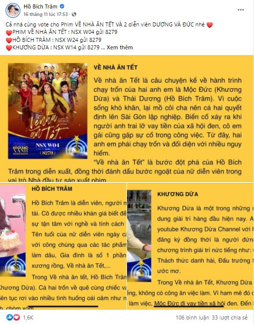 “Về nhà ăn Tết” của Hồ Bích Trâm được đề cử “Phim Web-drama hay nhất” tại "Ngôi sao xanh" 2021