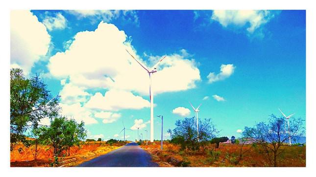 Quạt gió tại Nhà máy Điện gió Bình Thạnh, Phú Lạc, Tuy Phong, Bình Thuận. (Ảnh dự thi của Thắng)
