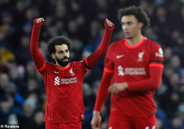 Salah có một trận derby vùng Merseyside vô cùng xuất sắc