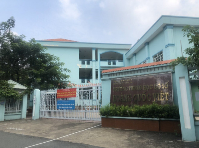 Trường THCS Hoàng Quốc Việt nơi xảy ra vụ việc.