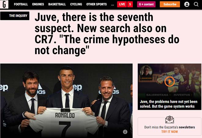 Gazzetta dello Sport nói về vụ việc liên quan đến Ronaldo