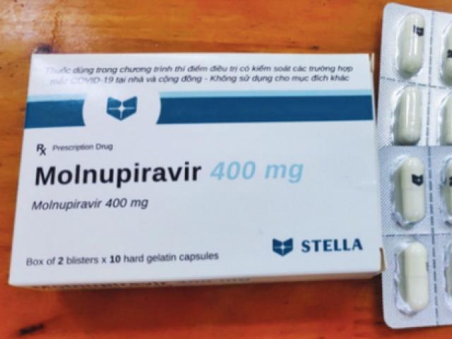 Túi thuốc C cấp phát cho bệnh nhân COVID-19 có chứa thuốc kháng virus Molnupiravir. (Ảnh: SKĐS).