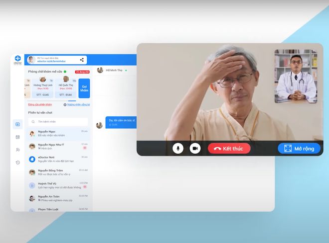 Tính năng khám bệnh qua video call của eDoctor.