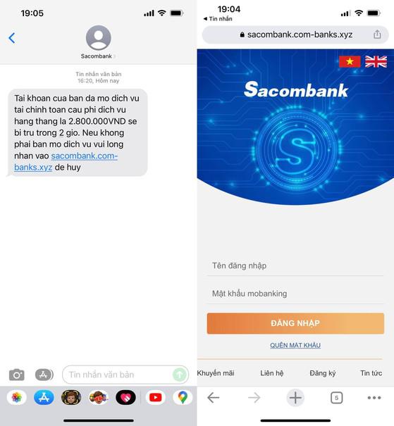 Tin nhắn giả mạo ngân hàng xuất hiện trở lại. Ảnh: TIỂU MINH