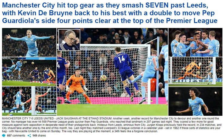 Tờ Daily Mail nể phục hệ thống mà Man City đang vận hành