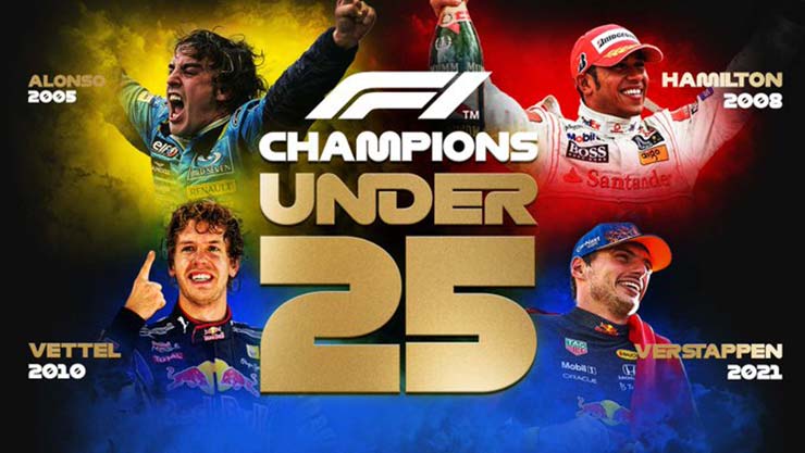 Verstappen là 1 trong 4 nhà vô địch F1 ở lứa tuổi U25