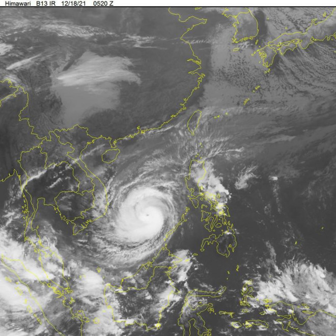 Ảnh mây vệ tinh cơn bão số 9. Ảnh: nchmf.gov.vn