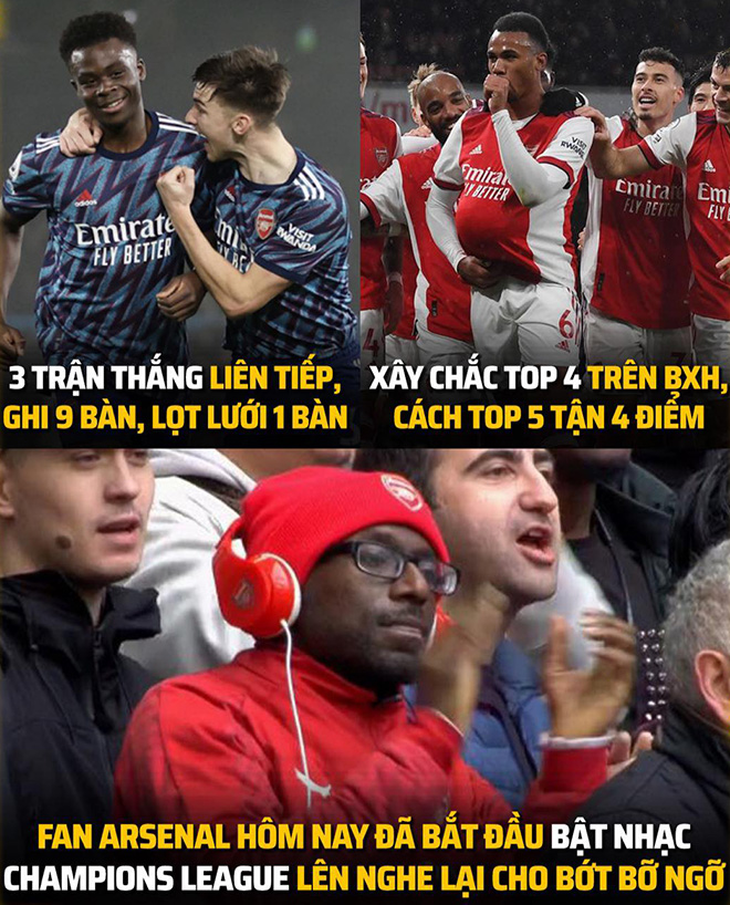 Arsenal xây chắc top 4.