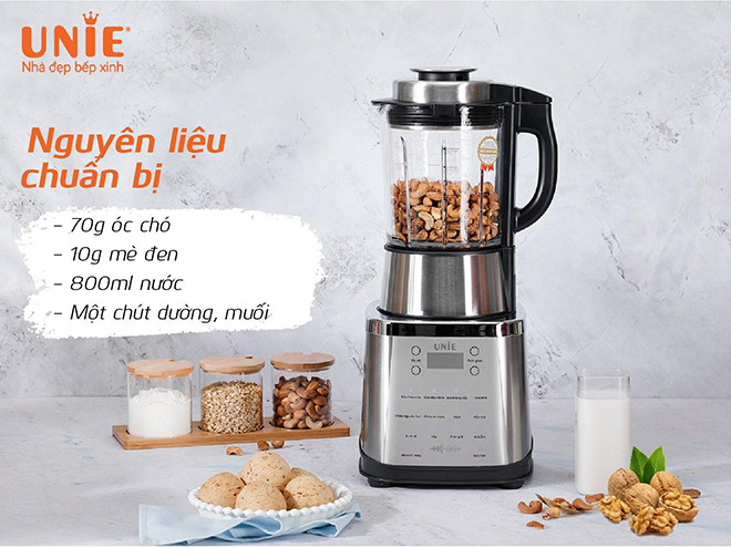 Công thức nấu sữa hạt óc chó, mè đen