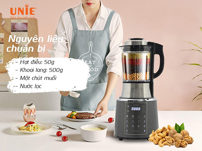 Công thức nấu sữa hạt điều, khoai lang