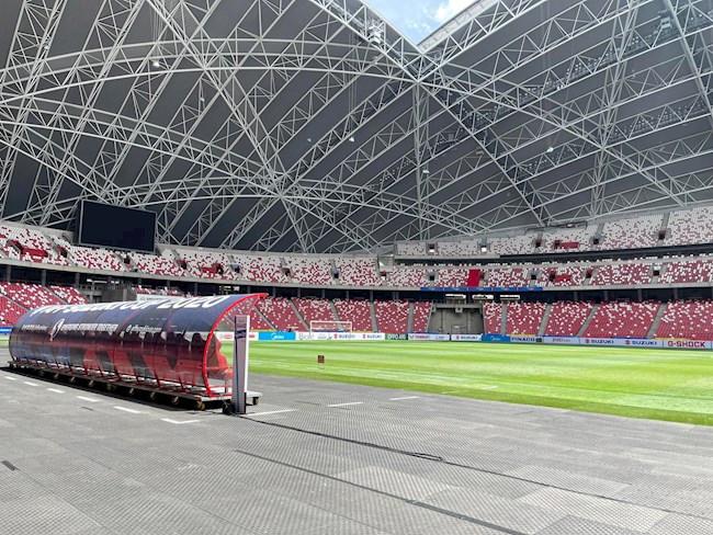 Hình ảnh hoành tráng bên trong sân vận động quốc gia Singapore.
