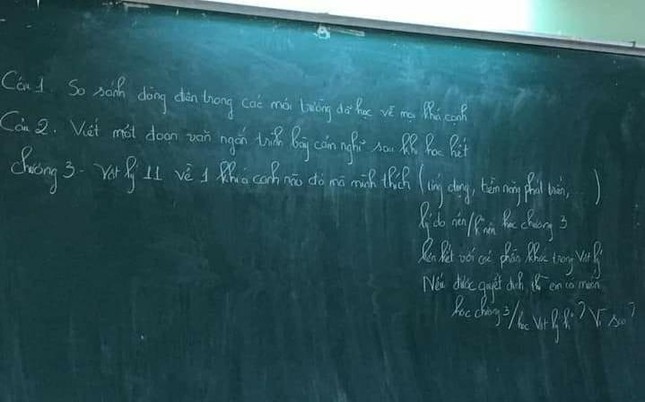 Đề kiểm tra môn Vật lý có 2 câu thì cả 2 câu đều liên quan đến Văn học, nhất là câu 2 yêu cầu viết đoạn văn. (Ảnh: Đức Thịnh/ Group Trường Người Ta)