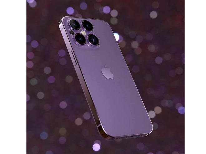 Ảnh concept iPhone 14 Pro màu tím.