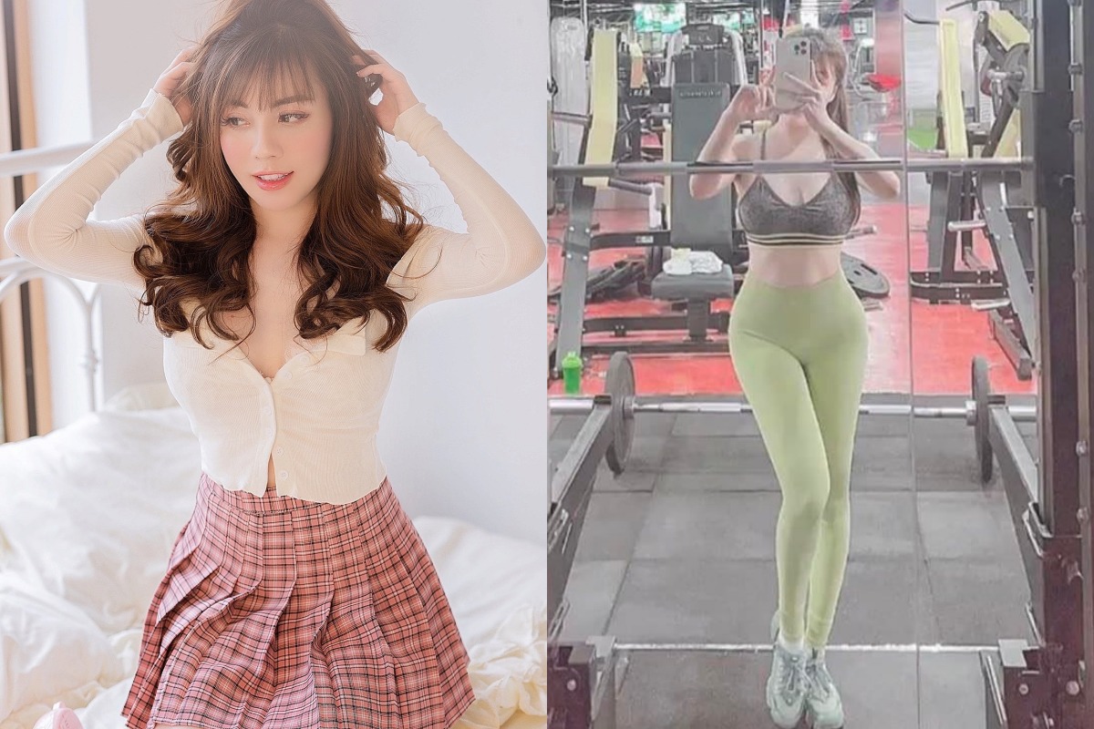 Âu Hà My khoe rãnh bụng ấn tượng trong phòng gym.