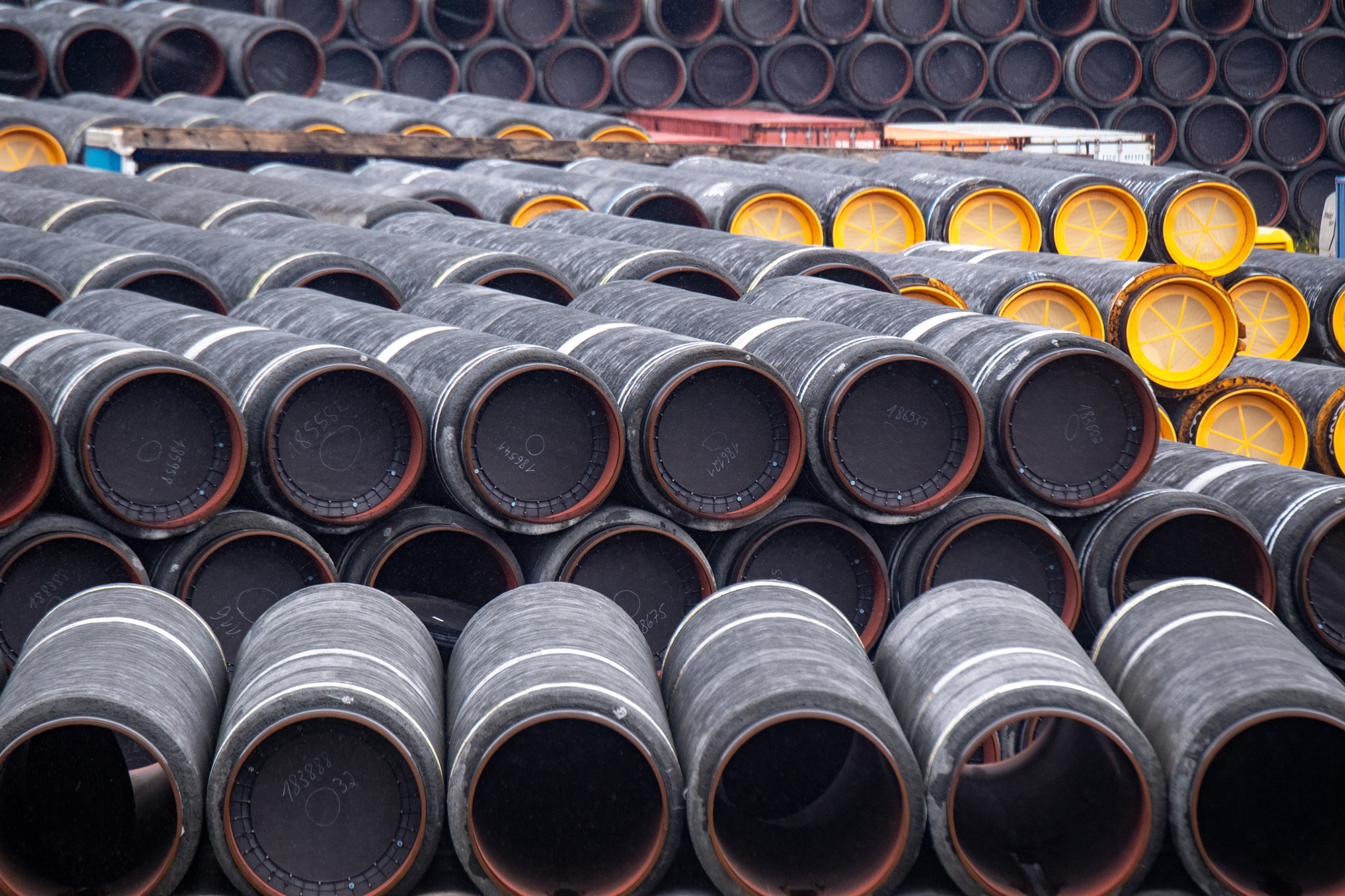 Lõi đường ống dùng để lắp ráp hệ thống vận chuyển khí đốt Nord Stream của Nga (ảnh: RT)