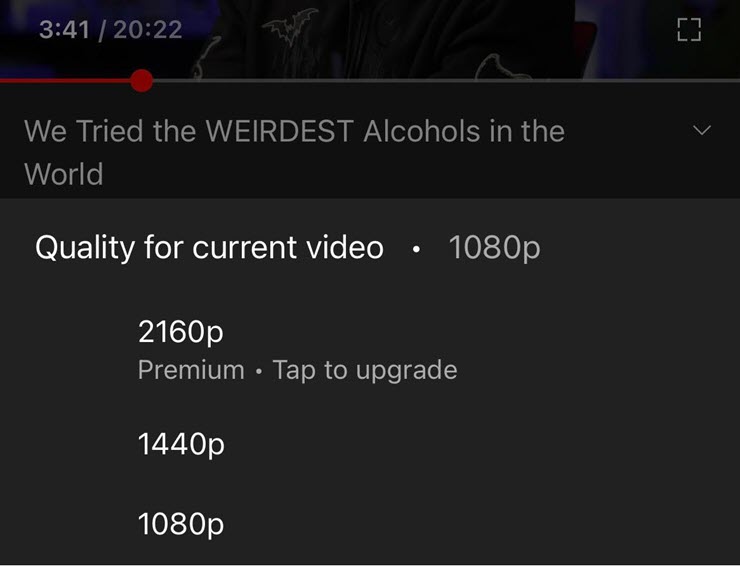Muốn xem video 4K người dùng phải trả tiền nâng cấp lên Premium.