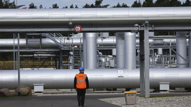 Một đoạn đường ống Nord Stream 2 ở TP Lubmin, Đức ngày 30-9. Ảnh: SKY NEWS