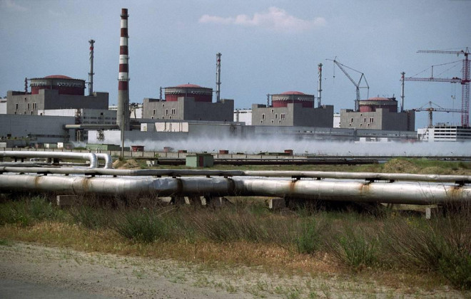 Khu vực nhà máy hạt nhân Zaporizhzhia. Ảnh: EPA