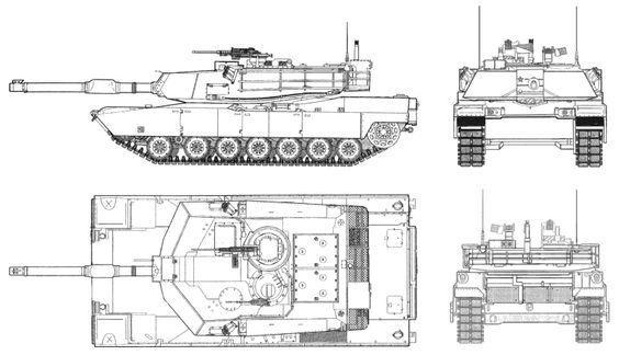 Bản vẽ mô phỏng tăng M1. Ảnh: Pinterest