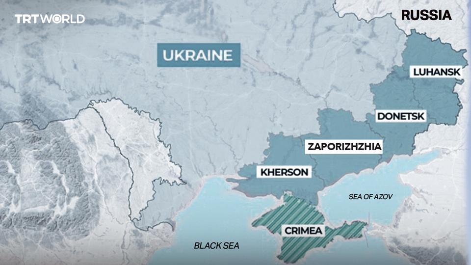 Kherson và Zaporizhia&nbsp;trên bản đồ (ảnh: TRT)