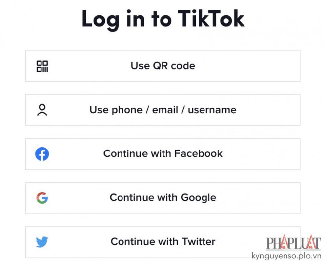 Không đăng nhập TikTok bằng các tài khoản mạng xã hội. Ảnh: MINH HOÀNG