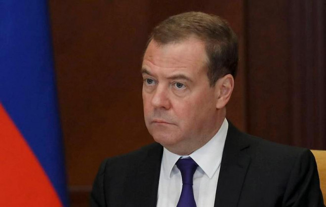 Cựu Tổng thống Nga Dmitry Medvedev. Ảnh: Yekaterina Shtukina/POOL/TASS