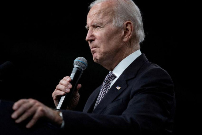 Tổng thống Mỹ Joe Biden phát biểu tại thành phố Poughkeepsie, bang New York (Mỹ) ngày 6-10. Ảnh: REUTERS