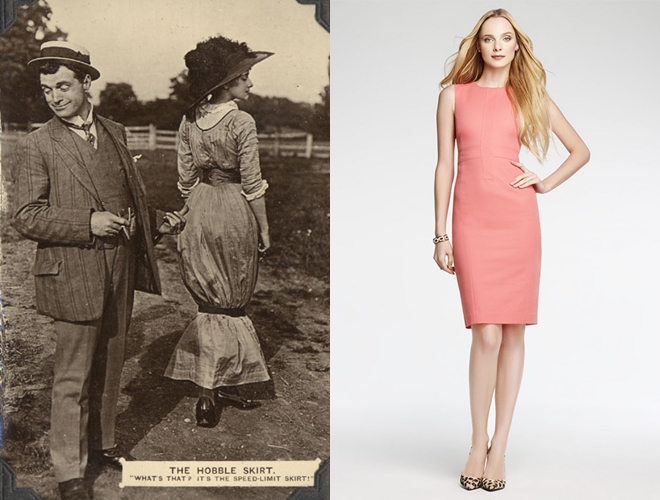 Váy&nbsp;hobble và váy&nbsp;sheath được xem là tiền thân của váy bút chì (pencil dress).