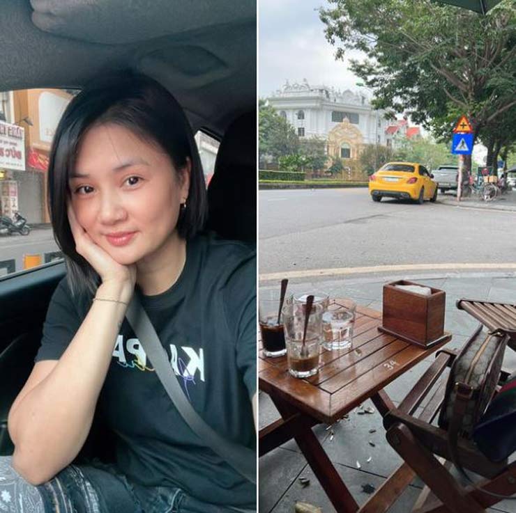 Kim Huệ vẫn vui khi đi uống cafe một mình ngắm mùa thu Hà Nội