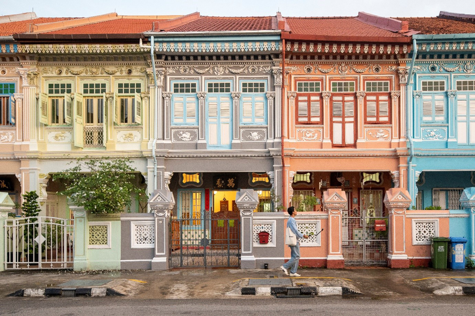 Những căn shophouse rực rỡ màu sắc với kiến trúc Peranakan đặc trưng (Nguồn: Singapore Tourism Board)