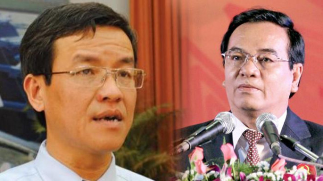 Ông Đinh Quốc Thái, cựu Chủ tịch UBND tỉnh Đồng Nai (bìa trái ảnh) và ông Trần Đình Thành, cựu Bí thư tỉnh Đồng Nai