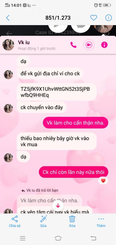 Những đoạn hội thoại ngọt ngào và đầy cạm bẫy khiến anh M. dốc hầu bao đầu tư cùng "vk iu" và mất trắng gần 2,5 tỉ đồng.