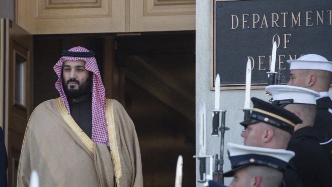 Thái tử Ả Rập Saudi Mohammed bin Salman trong chuyến thăm Mỹ năm 2017.