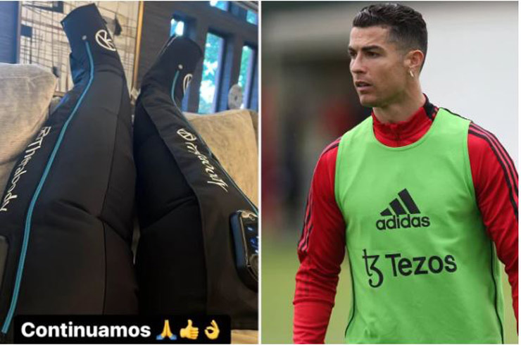 Ronaldo khoe sử dụng chiếc quần đặc biệt có giá bán khá cao để hồi phục thể lực ở phòng gym