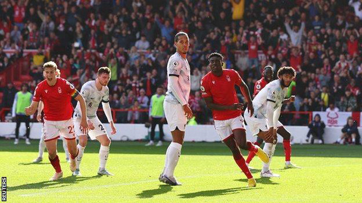 Được đánh giá cao nhưng Liverpool đã thua sốc Nottingham Forest 0-1