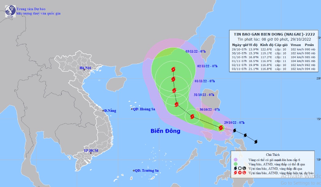 Bão Nalgae liên tục tăng cấp, gió giật cấp 12 tiến gần Biển Đông - 1