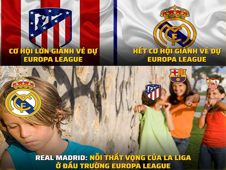 Ảnh chế: Real Madrid cô đơn khi các đại diện La Liga bỏ C1 xuống C2