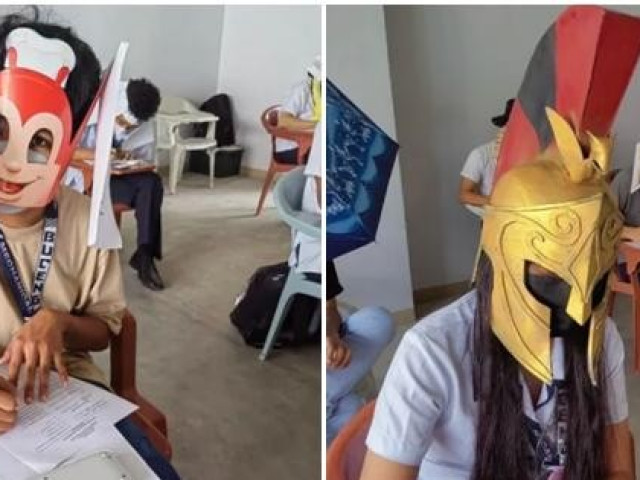 Sinh viên kỹ thuật ở Philippines gây sốt với những chiếc mũ chống quay cóp tự chế cực hài