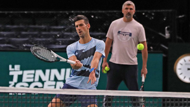 Djokovic trong buổi tập gần nhất