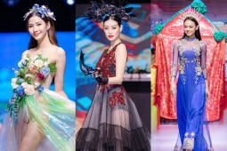 Khánh Vân, Hoàng Thùy catwalk cùng dàn mẫu nhí