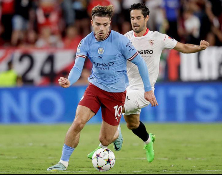 Man City từng thắng đậm Sevilla 4-0 ở lượt đi vòng bảng Champions League năm nay