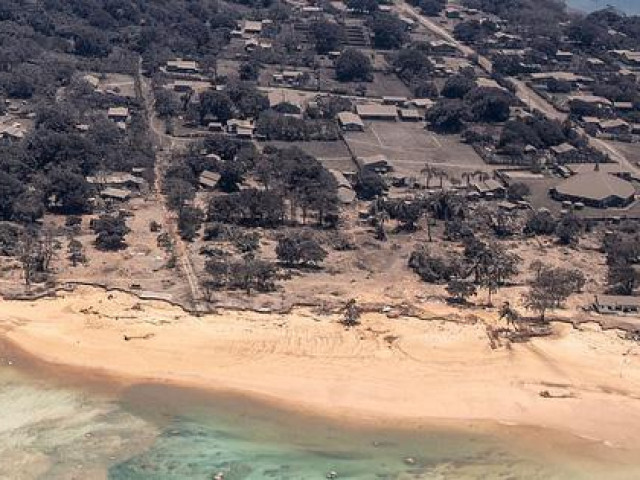 Kinh hoàng sóng thần 15 m quét sạch tất cả nhà trên đảo ở Tonga