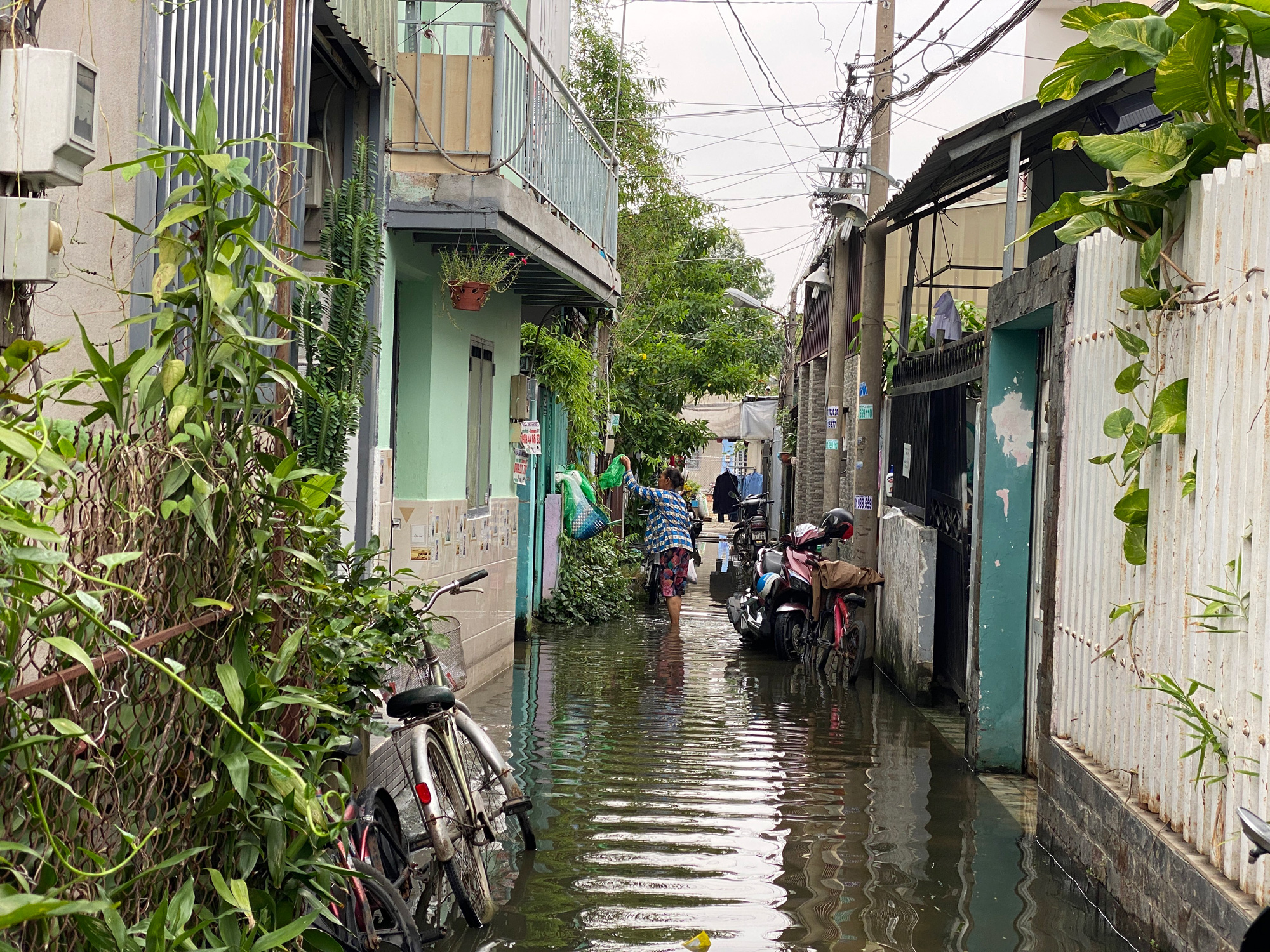 Hiện chính quyền địa phương đang phối hợp cùng người dân khảo sát để khơi thông dòng chảy cho nước ở khu vực này nhanh rút.