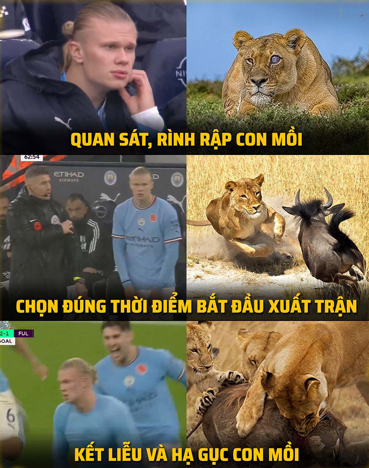 Haaland có mặt kịp thời giái cứu Man City.