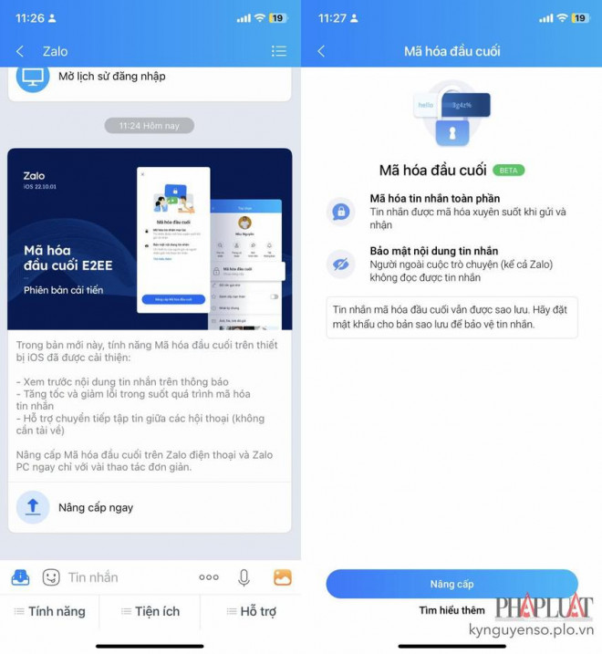 Bật tính năng mã hóa đầu cuối để bảo mật tin nhắn Zalo tốt hơn. Ảnh: MINH HOÀNG