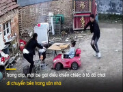 Phi thường - kỳ quặc - Video: Bố phản ứng cực nhanh khi con gái lái ô tô đồ chơi lao vào bếp lửa