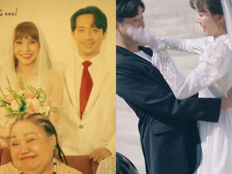 Trấn Thành có “vợ mới”, Hari Won công khai mặc váy cưới với trai lạ